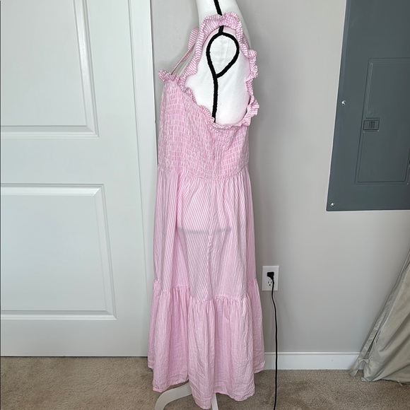 Eloquii Pink Ruffled Midi Cotton Sundress - Picture 4 of 7